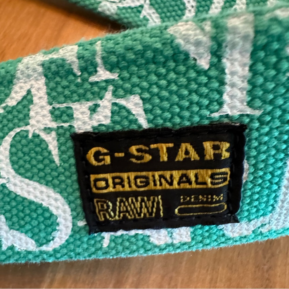 G STAR RAW DENIM BELT M/L TEAL WIDE BRAND NEW - Picture 7 of 7
